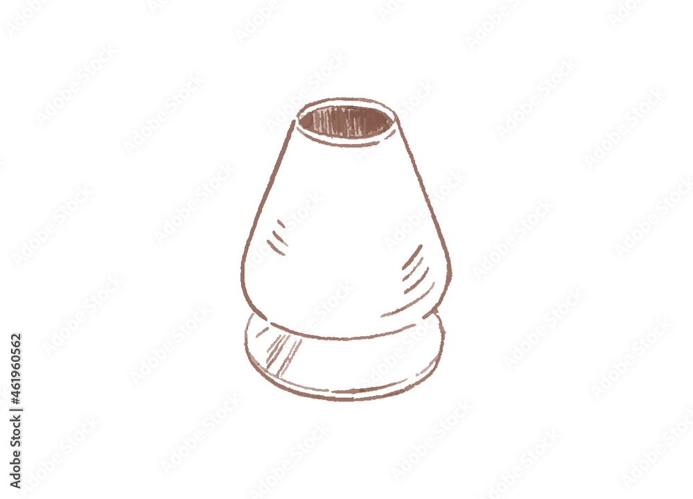 茶道具であるくせ直しの入れ物の線画イラスト 茶道具であるくせ直しの入れ物の線画イラスト