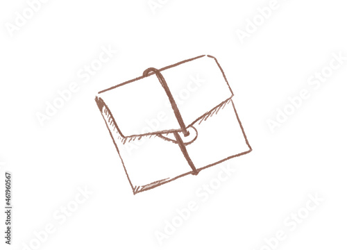 茶道具である懐紙入れ・袱紗の線画イラスト