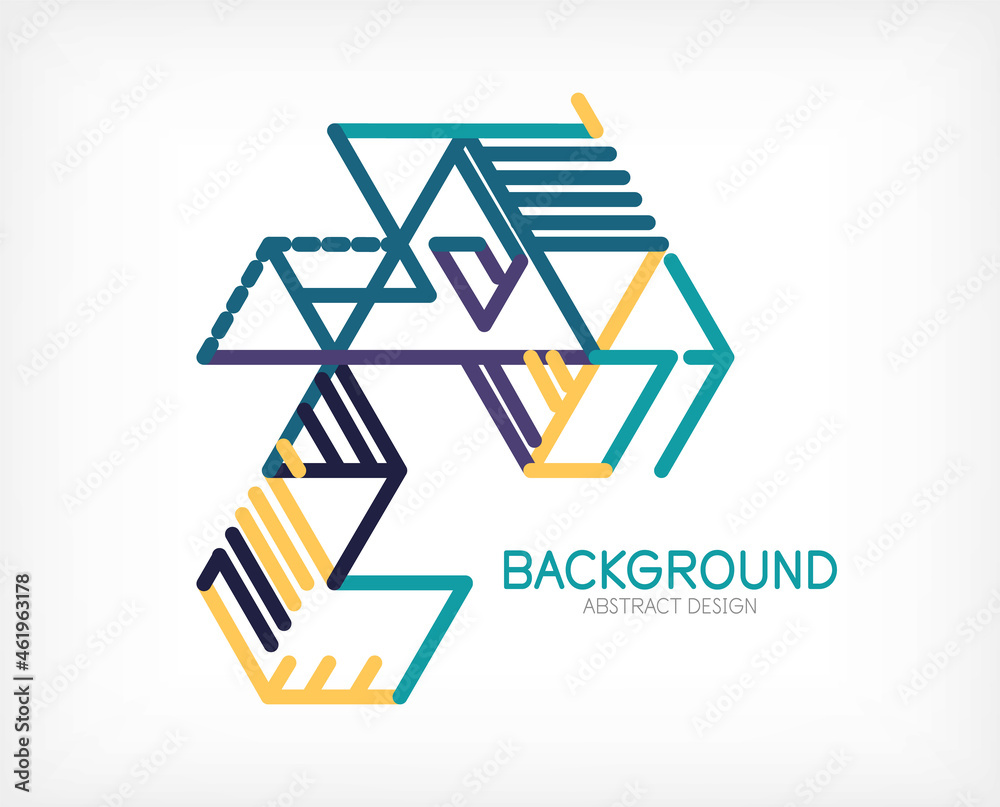 Abstract background. Color lines on white background. Linear abstract composition. Techno or business concept for wallpaper, banner, background, landing page Abstract background. Color lines on white background. Linear abstract composition. Techno or business concept for wallpaper, banner, background, landing page