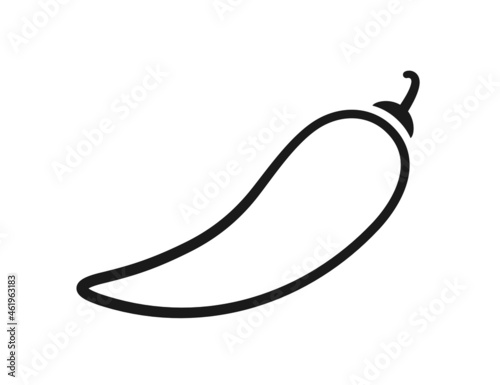 Chili pepper. Chili level black icon. Vector illustration isolated on white background.