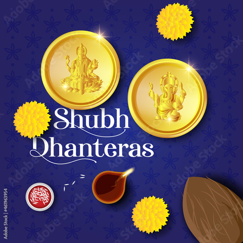 Dhanteras Coin LaxMi Vector Festival photo