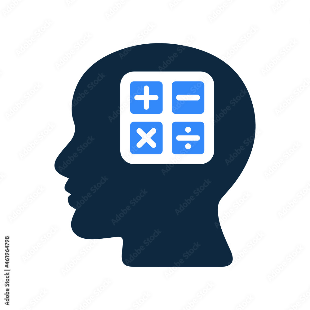 Math icon. Simple flat design concept. Math icon. Simple flat design concept.