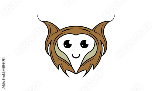 Vector Cute Kawaii Lynx Cat Illustration photo