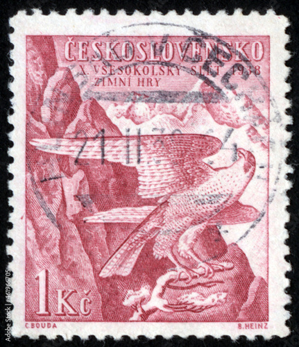 Postage stamps of the Czechoslovakia. Stamp printed in the Czechoslovakia. Stamp printed by Czechoslovakia.