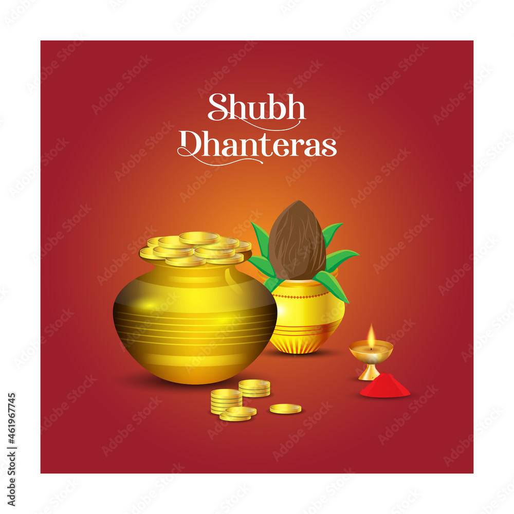 Fototapeta premium Dhanteras Coin LaxMi Vector Festival