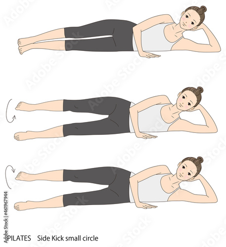 Pilates sequence, Side kick small circle