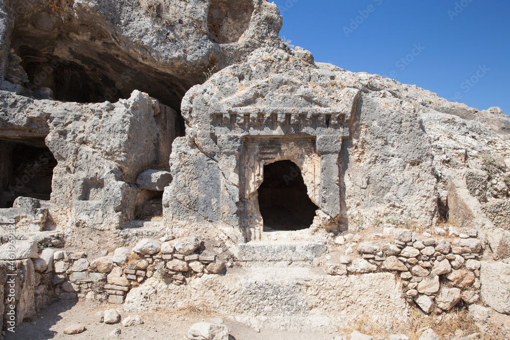 Lycian rock tombs at location Tlos Ancient City, Turkey Lycian rock tombs at location Tlos Ancient City, Turkey