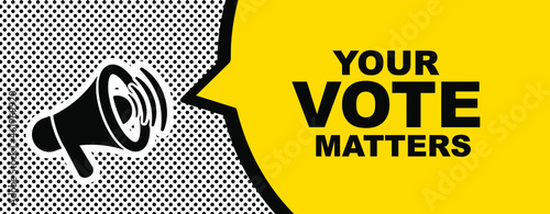 your vote matters sign on white background	