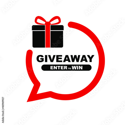 giveaway sign on white background