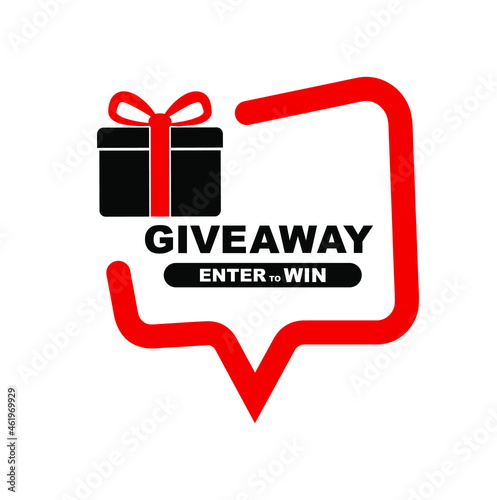 giveaway sign on white background