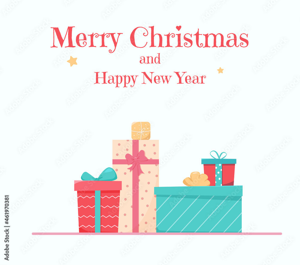 Christmas congratulations with gifts