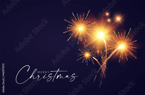 Fireworks shining background. Christmas party and birthday design.