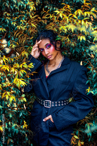 Photography portrait of a non-binary individual in nature