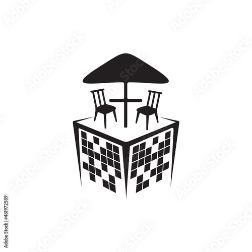 Rooftop restaurant concept logo design
