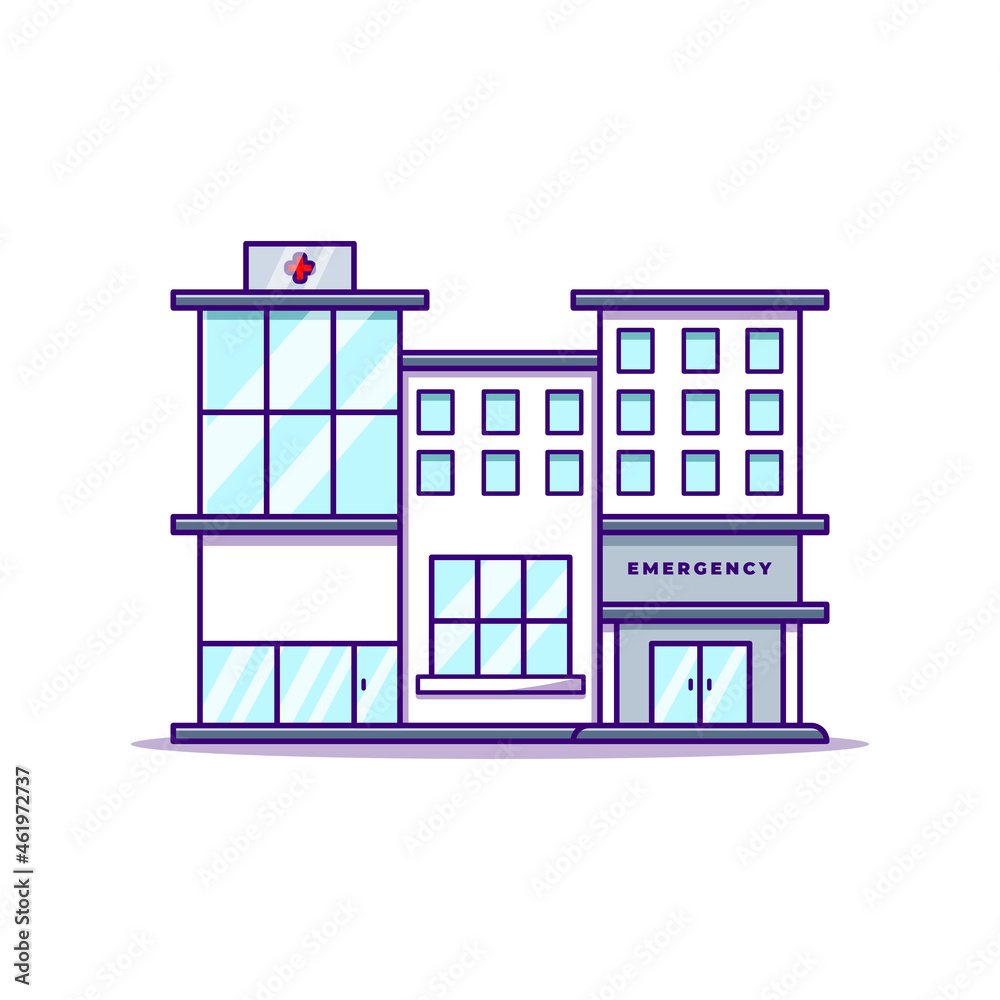 Hospital building Cartoon Style illustration Hospital building Cartoon Style illustration