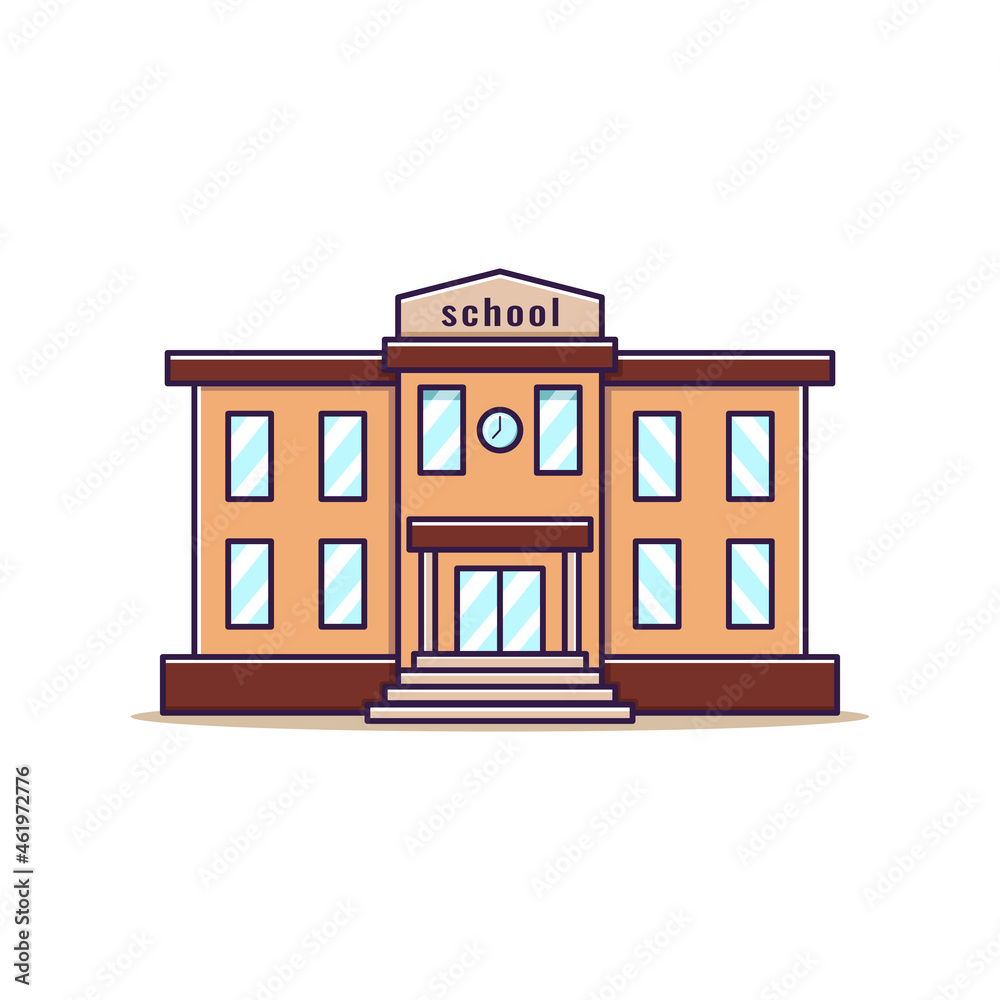 School building cartoon style vector illustration School building cartoon style vector illustration