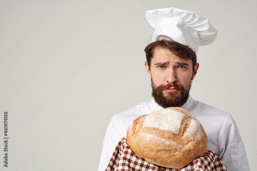 bearded man chef Cooking bakery isolated background bearded man chef Cooking bakery isolated background