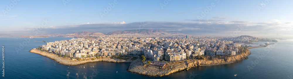 Panoramic aerial photo, Piraeus, Attica, Greece.