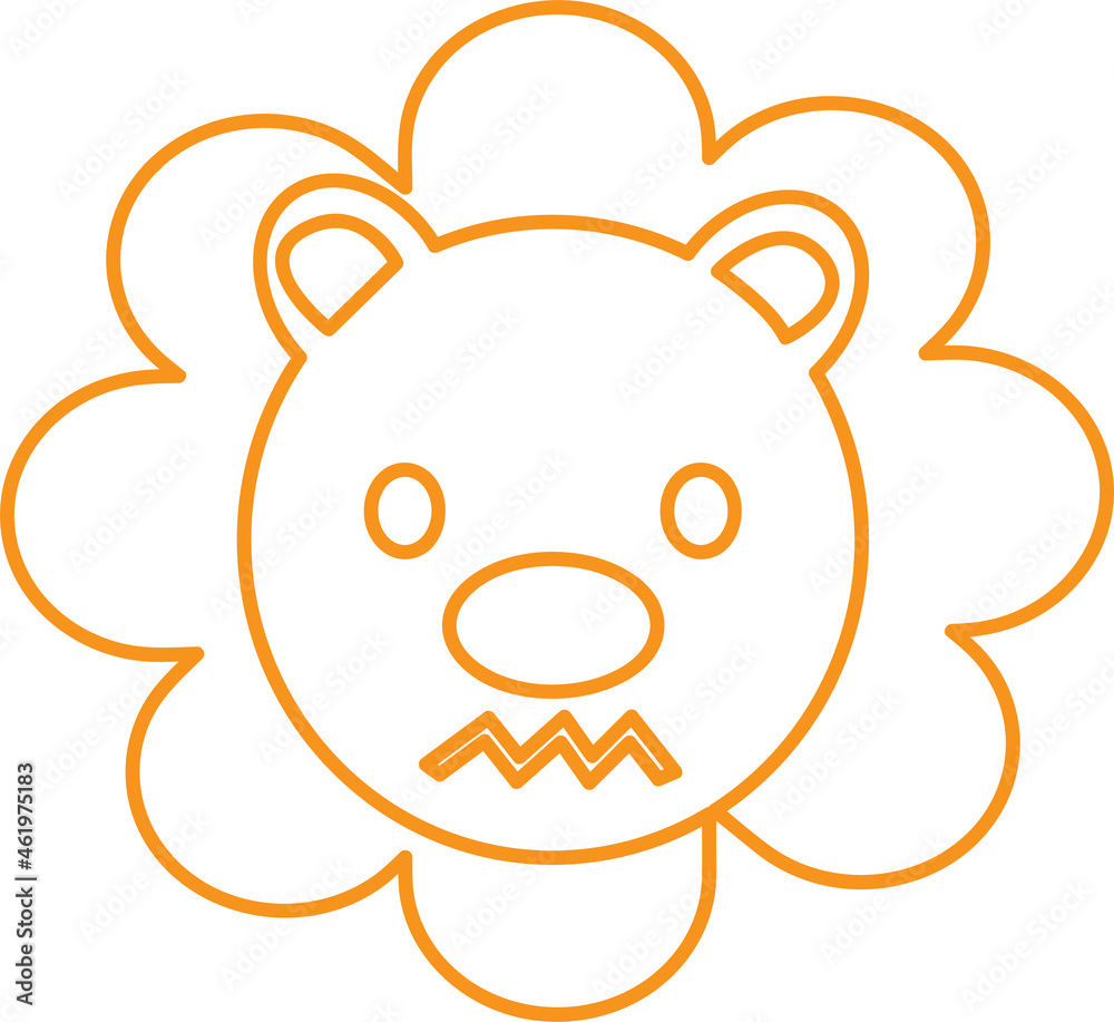 Cute Lion emotion Icon Illustration sign design Cute Lion emotion Icon Illustration sign design