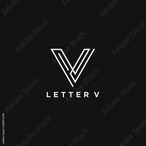 Letter V logo design. Linear creative minimal monochrome monogram symbol. Universal elegant vector sign design. Premium business logotype. Graphic alphabet symbol for corporate business identity
