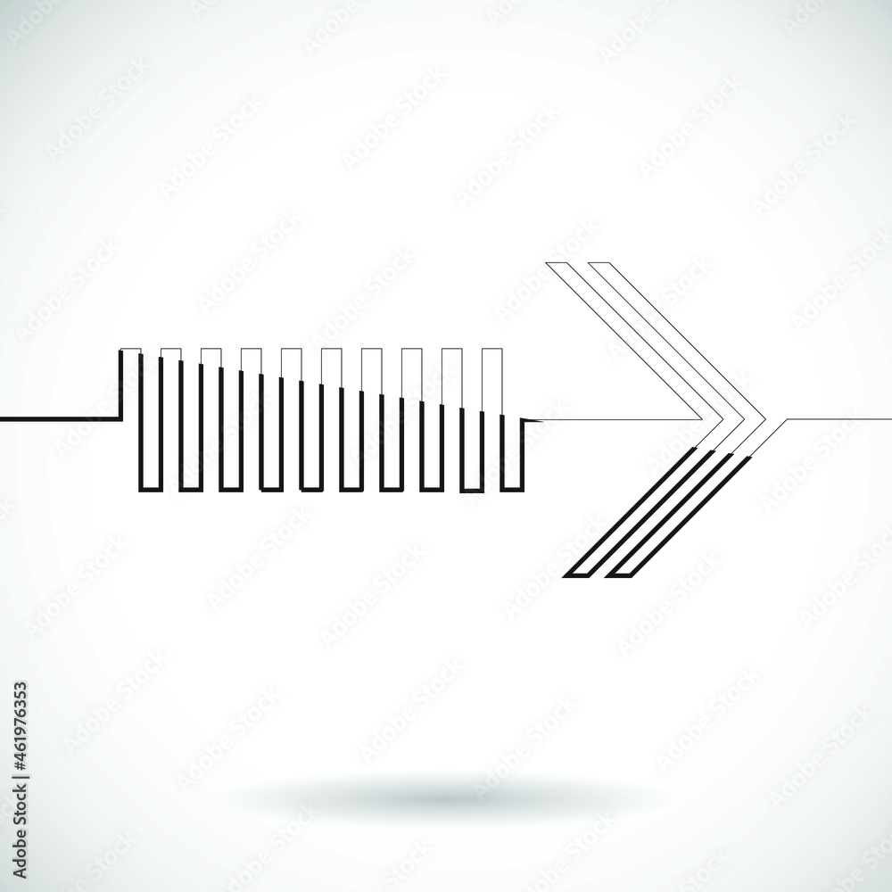 One Line Design . Vector Arrow Background.Abstract Geometrical illustration. Continuous line arrow. Creative logo design .