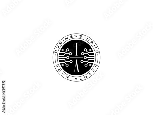 Vászonkép Technology IA Logo, Initial ia Technology Logo Design for it Consulting or Brand