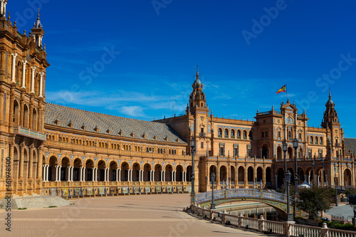 Famous square in Seville, Spain