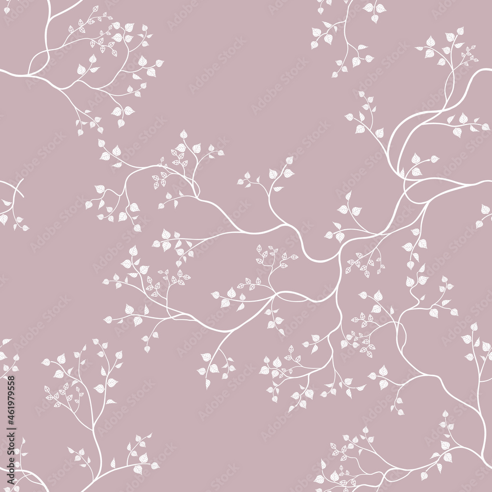 seamless pattern of branches and leaves