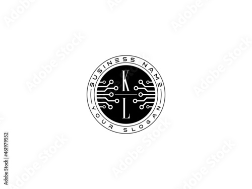 Technology KL Logo, Initial kl Technology Logo Design for it Consulting or Brand
