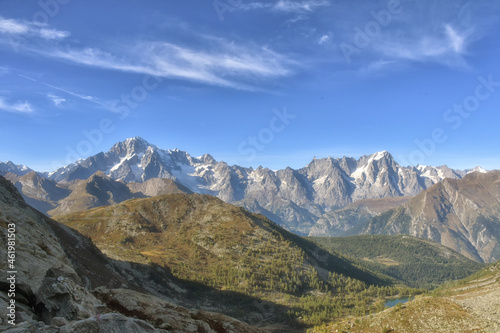 View of Mont Blanc and the Grand Jorasses