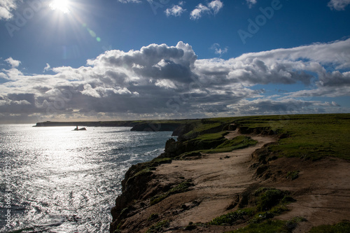 the cliffs of the southern Pembrokeshire coast at Bosherston along the coast path photo