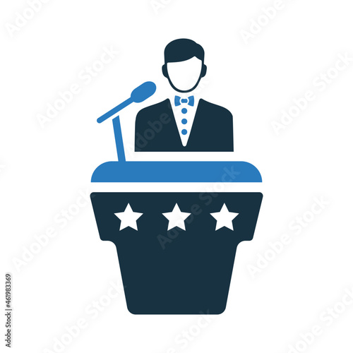 Speaker, spokesperson, speak icon. Simple flat design concept.