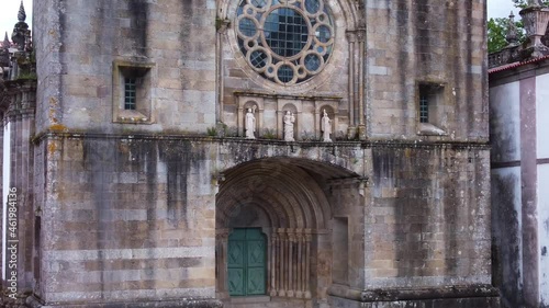 Mosteiro de Pombeiro, Felgueiras, Portugal, vista aérea da fachada photo