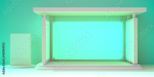 Fototapeta Naklejka Na Ścianę i Meble -  White stairs isolated and wall background for banner and product presentation. Front of stairway geometrical abstract. 