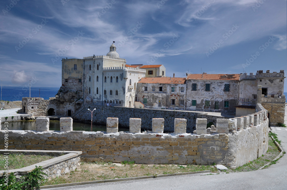 The old harbor and castle of Pianosa island