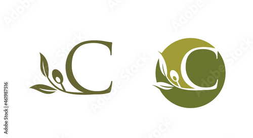 Olive Monogram  Logo Letter C
