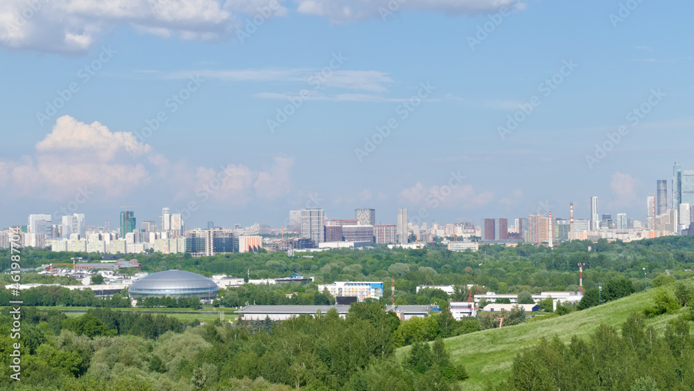 Summer Moscow landscape. View from Krylatskoye Hills.