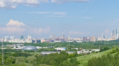 Summer Moscow landscape. View from Krylatskoye Hills. 