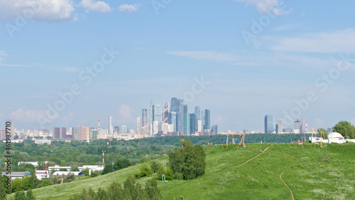 Summer Moscow landscape. View from Krylatskoye Hills. 