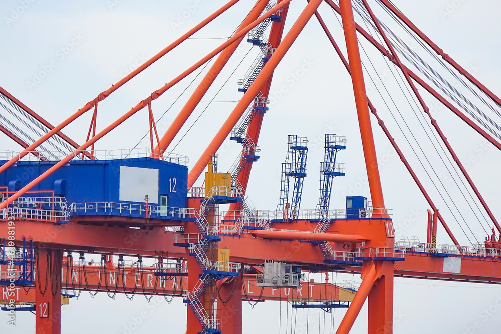 Container transport crane in the port Container transport crane in the port