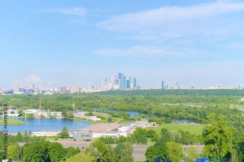 Summer Moscow landscape. View from Krylatskoye Hills.
