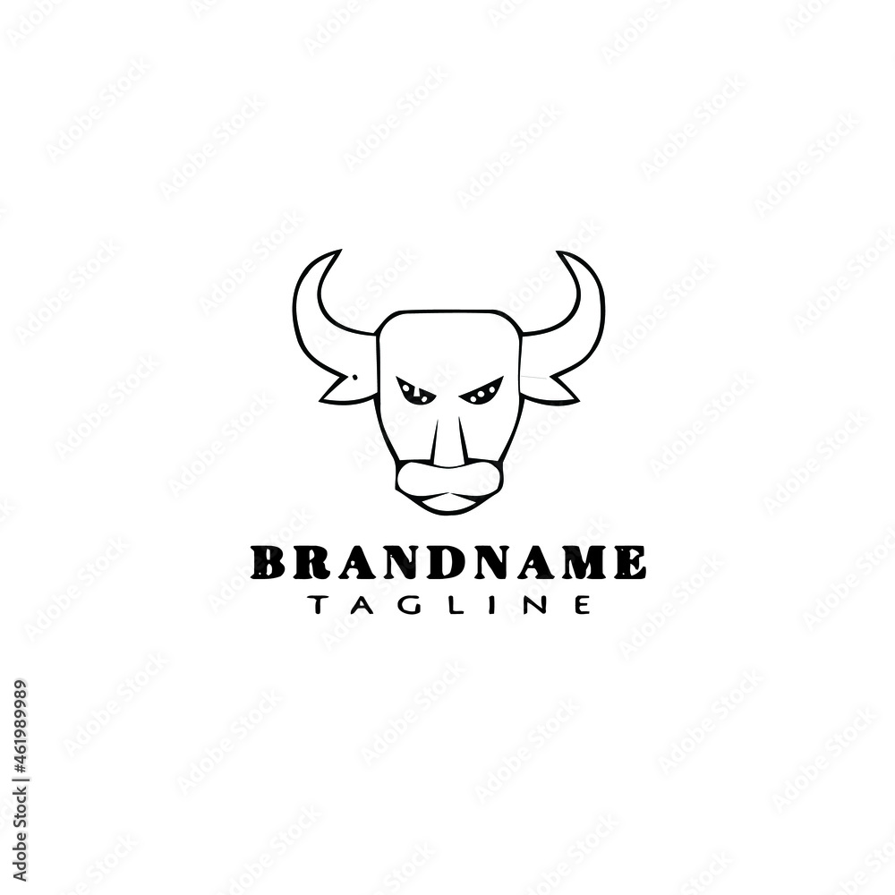 bull logo cartoon icon design template black isolated vector illustration bull logo cartoon icon design template black isolated vector illustration