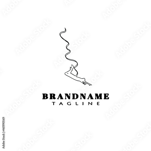 cute bungee jumper cartoon logo icon design template black isolated vector illustration