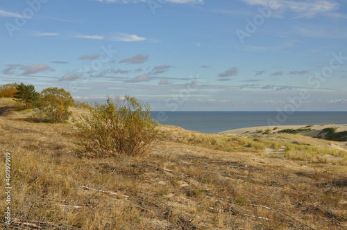 Seascape in sunny weather. Nature, sea, horizon, desert