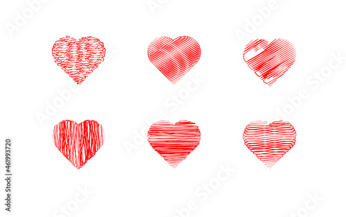Scribble Heart Love live vector illustration.