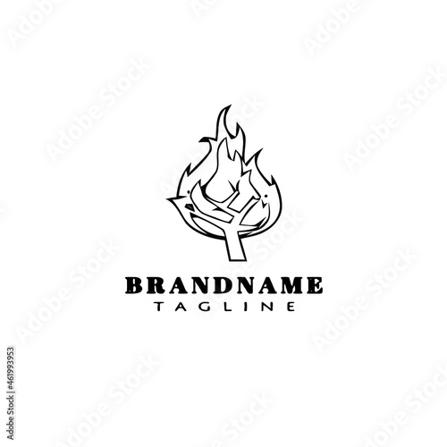 burning bush logo cartoon icon design template flat isolated vector illustration