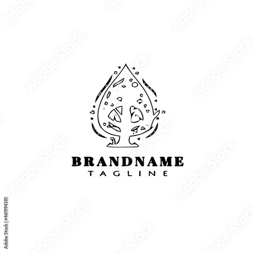 burning bush logo cartoon icon design template black isolated vector cute
