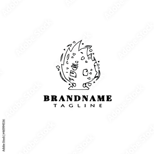 burning bush logo cartoon icon design black isolated vector illustration