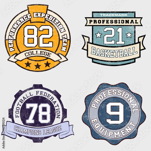 Sport themed patch set, suitable for college