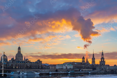 Altstadt von Dresden im Winter
